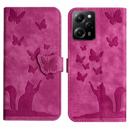 Butterfly Cat Embossing Flip Leather Phone Case, For Xiaomi Poco X5 Pro / Redmi Note 12 Pro 5G, For Xiaomi Poco X5 / Redmi Note 12 5G, For Xiaomi 12T / 12T Pro, For Xiaomi Redmi Note 11 Pro 4G/5G Global