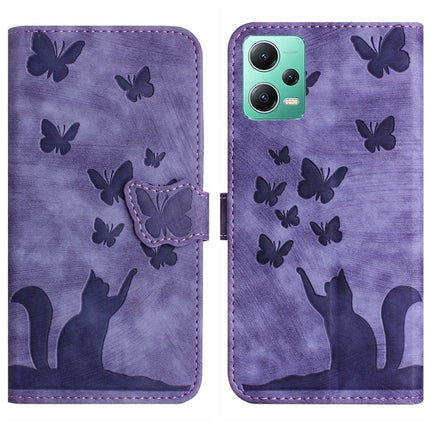 Butterfly Cat Embossing Flip Leather Phone Case, For Xiaomi Poco X5 Pro / Redmi Note 12 Pro 5G, For Xiaomi Poco X5 / Redmi Note 12 5G, For Xiaomi 12T / 12T Pro, For Xiaomi Redmi Note 11 Pro 4G/5G Global