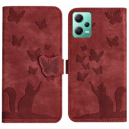 Butterfly Cat Embossing Flip Leather Phone Case, For Xiaomi Poco X5 Pro / Redmi Note 12 Pro 5G, For Xiaomi Poco X5 / Redmi Note 12 5G, For Xiaomi 12T / 12T Pro, For Xiaomi Redmi Note 11 Pro 4G/5G Global