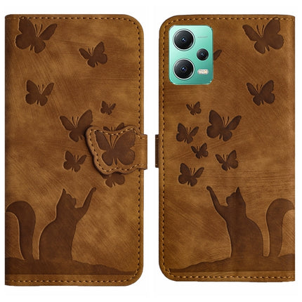 Butterfly Cat Embossing Flip Leather Phone Case, For Xiaomi Poco X5 Pro / Redmi Note 12 Pro 5G, For Xiaomi Poco X5 / Redmi Note 12 5G, For Xiaomi 12T / 12T Pro, For Xiaomi Redmi Note 11 Pro 4G/5G Global