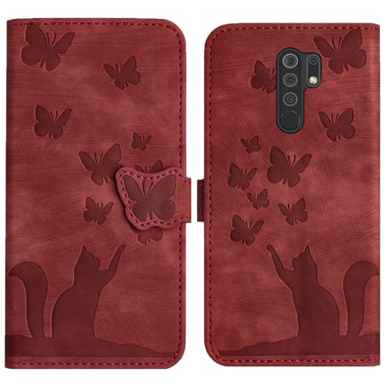 Butterfly Cat Embossing Flip Leather Phone Case, For Xiaomi Redmi 9, For Xiaomi Redmi Note 9, For Xiaomi Redmi Note 9 Pro, For Xiaomi Redmi Note 8