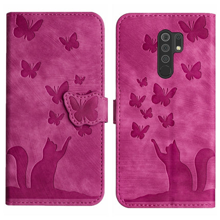 Butterfly Cat Embossing Flip Leather Phone Case, For Xiaomi Redmi 9, For Xiaomi Redmi Note 9, For Xiaomi Redmi Note 9 Pro, For Xiaomi Redmi Note 8