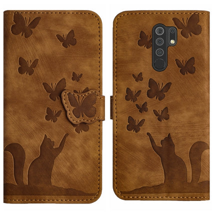 Butterfly Cat Embossing Flip Leather Phone Case, For Xiaomi Redmi 9, For Xiaomi Redmi Note 9, For Xiaomi Redmi Note 9 Pro, For Xiaomi Redmi Note 8