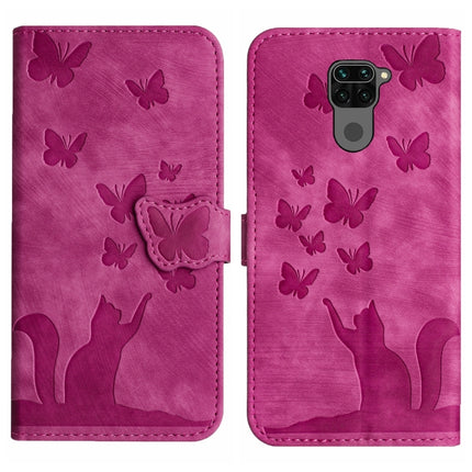 Butterfly Cat Embossing Flip Leather Phone Case, For Xiaomi Redmi 9, For Xiaomi Redmi Note 9, For Xiaomi Redmi Note 9 Pro, For Xiaomi Redmi Note 8