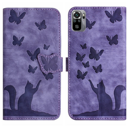 Butterfly Cat Embossing Flip Leather Phone Case, For Xiaomi Redmi Note 10 / 10S, For Xiaomi Redmi Note 10 Pro, For Xiaomi Poco M3/Redmi Note 9 4G, For Xiaomi Redmi 9A