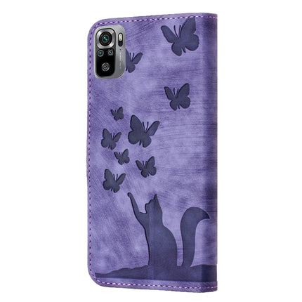 Butterfly Cat Embossing Flip Leather Phone Case, For Xiaomi Redmi Note 10 / 10S, For Xiaomi Redmi Note 10 Pro, For Xiaomi Poco M3/Redmi Note 9 4G, For Xiaomi Redmi 9A