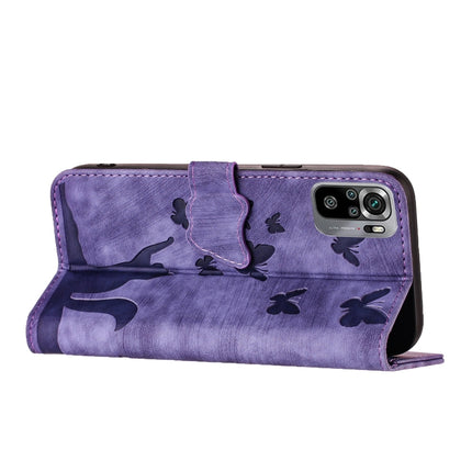 Butterfly Cat Embossing Flip Leather Phone Case, For Xiaomi Redmi Note 10 / 10S, For Xiaomi Redmi Note 10 Pro, For Xiaomi Poco M3/Redmi Note 9 4G, For Xiaomi Redmi 9A