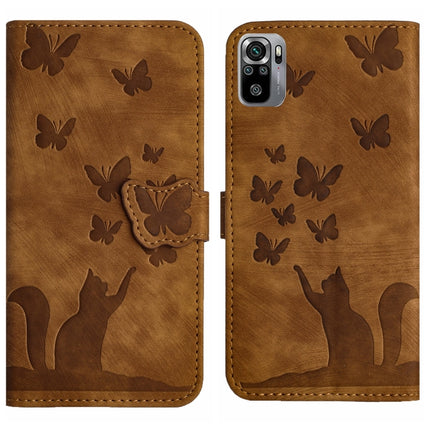 Butterfly Cat Embossing Flip Leather Phone Case, For Xiaomi Redmi Note 10 / 10S, For Xiaomi Redmi Note 10 Pro, For Xiaomi Poco M3/Redmi Note 9 4G, For Xiaomi Redmi 9A