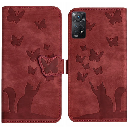 Butterfly Cat Embossing Flip Leather Phone Case, For Xiaomi Poco X5 Pro / Redmi Note 12 Pro 5G, For Xiaomi Poco X5 / Redmi Note 12 5G, For Xiaomi 12T / 12T Pro, For Xiaomi Redmi Note 11 Pro 4G/5G Global
