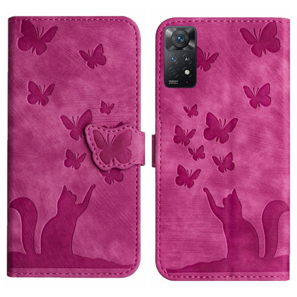Butterfly Cat Embossing Flip Leather Phone Case, For Xiaomi Poco X5 Pro / Redmi Note 12 Pro 5G, For Xiaomi Poco X5 / Redmi Note 12 5G, For Xiaomi 12T / 12T Pro, For Xiaomi Redmi Note 11 Pro 4G/5G Global