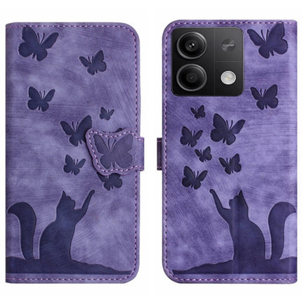 Butterfly Cat Embossing Flip Leather Phone Case, For Xiaomi 14, For Xiaomi Redmi Note 13 5G, For Xiaomi Redmi Note 13 Pro+ 5G, For Xiaomi Redmi Note 13 Pro 5G