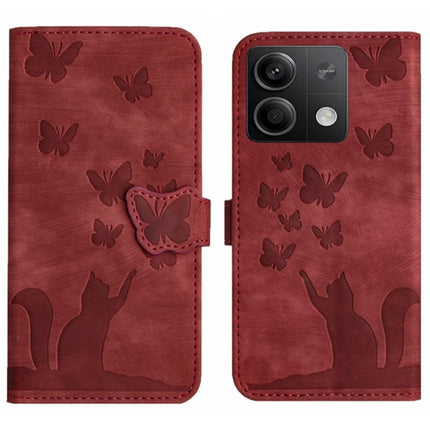 Butterfly Cat Embossing Flip Leather Phone Case, For Xiaomi 14, For Xiaomi Redmi Note 13 5G, For Xiaomi Redmi Note 13 Pro+ 5G, For Xiaomi Redmi Note 13 Pro 5G