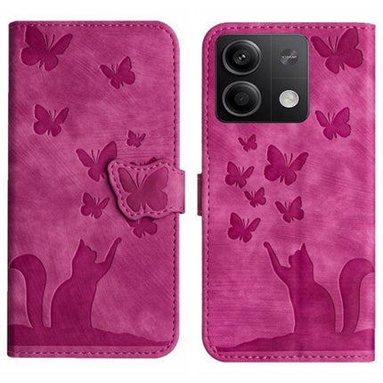 Butterfly Cat Embossing Flip Leather Phone Case, For Xiaomi 14, For Xiaomi Redmi Note 13 5G, For Xiaomi Redmi Note 13 Pro+ 5G, For Xiaomi Redmi Note 13 Pro 5G