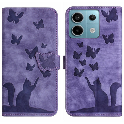 Butterfly Cat Embossing Flip Leather Phone Case, For Xiaomi 14, For Xiaomi Redmi Note 13 5G, For Xiaomi Redmi Note 13 Pro+ 5G, For Xiaomi Redmi Note 13 Pro 5G