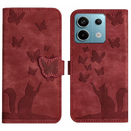 Butterfly Cat Embossing Flip Leather Phone Case, For Xiaomi 14, For Xiaomi Redmi Note 13 5G, For Xiaomi Redmi Note 13 Pro+ 5G, For Xiaomi Redmi Note 13 Pro 5G