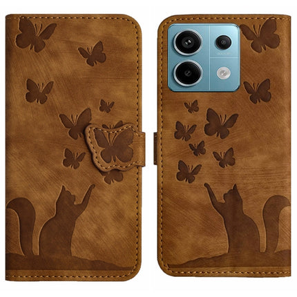 Butterfly Cat Embossing Flip Leather Phone Case, For Xiaomi 14, For Xiaomi Redmi Note 13 5G, For Xiaomi Redmi Note 13 Pro+ 5G, For Xiaomi Redmi Note 13 Pro 5G