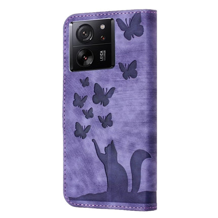 Butterfly Cat Embossing Flip Leather Phone Case, For Xiaomi 13T / 13T Pro 5G, For Xiaomi Redmi 12 4G, For Xiaomi Redmi Note 11/Note 12S 4G Global, For Xiaomi Redmi Note 12 4G Global