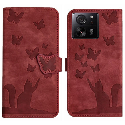 Butterfly Cat Embossing Flip Leather Phone Case, For Xiaomi 13T / 13T Pro 5G, For Xiaomi Redmi 12 4G, For Xiaomi Redmi Note 11/Note 12S 4G Global, For Xiaomi Redmi Note 12 4G Global