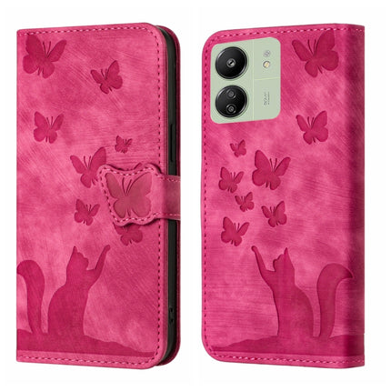 Butterfly Cat Embossing Flip Leather Phone Case, For Xiaomi Redmi Note 13 Pro 4G, For Xiaomi Redmi Note 13 4G, For Xiaomi Redmi 13C / POCO C65, For Xiaomi 14 Pro