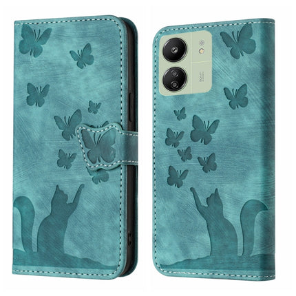 Butterfly Cat Embossing Flip Leather Phone Case, For Xiaomi Redmi Note 13 Pro 4G, For Xiaomi Redmi Note 13 4G, For Xiaomi Redmi 13C / POCO C65, For Xiaomi 14 Pro