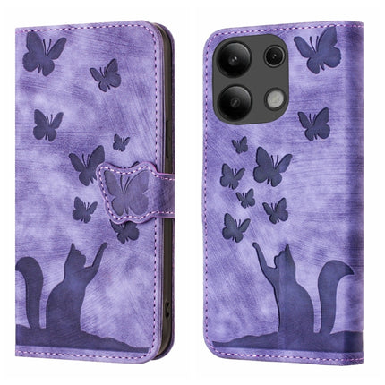 Butterfly Cat Embossing Flip Leather Phone Case, For Xiaomi Redmi Note 13 Pro 4G, For Xiaomi Redmi Note 13 4G, For Xiaomi Redmi 13C / POCO C65, For Xiaomi 14 Pro