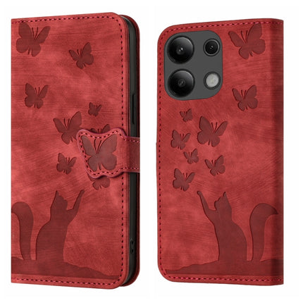 Butterfly Cat Embossing Flip Leather Phone Case, For Xiaomi Redmi Note 13 Pro 4G, For Xiaomi Redmi Note 13 4G, For Xiaomi Redmi 13C / POCO C65, For Xiaomi 14 Pro