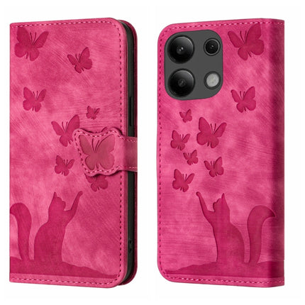 Butterfly Cat Embossing Flip Leather Phone Case, For Xiaomi Redmi Note 13 Pro 4G, For Xiaomi Redmi Note 13 4G, For Xiaomi Redmi 13C / POCO C65, For Xiaomi 14 Pro