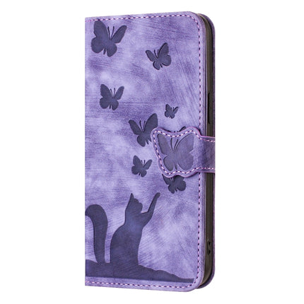 Butterfly Cat Embossing Flip Leather Phone Case, For Xiaomi Redmi Note 13 Pro 4G, For Xiaomi Redmi Note 13 4G, For Xiaomi Redmi 13C / POCO C65, For Xiaomi 14 Pro