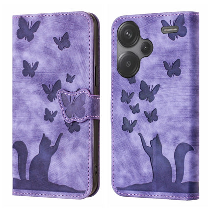 Butterfly Cat Embossing Flip Leather Phone Case, For Xiaomi 14, For Xiaomi Redmi Note 13 5G, For Xiaomi Redmi Note 13 Pro+ 5G, For Xiaomi Redmi Note 13 Pro 5G
