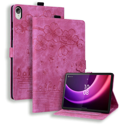 Cartoon Sakura Cat Embossed Leather Tablet Case, For Lenovo Xiaoxin Pad Pro 2022 / P11 Pro 2, For Lenovo Tab M10 3rd Gen, For Lenovo Tab M10 Plus 3rd Gen 2022, For Lenovo Tab P11 TB-J606F