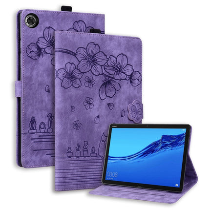 Cartoon Sakura Cat Embossed Leather Tablet Case, For Lenovo Xiaoxin Pad Pro 2022 / P11 Pro 2, For Lenovo Tab M10 3rd Gen, For Lenovo Tab M10 Plus 3rd Gen 2022, For Lenovo Tab P11 TB-J606F