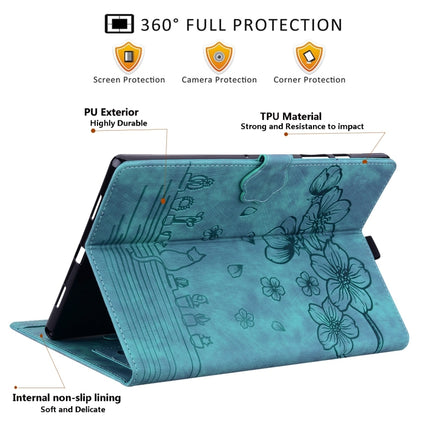 Cartoon Sakura Cat Embossed Leather Tablet Case, For Lenovo Xiaoxin Pad Pro 2022 / P11 Pro 2, For Lenovo Tab M10 3rd Gen, For Lenovo Tab M10 Plus 3rd Gen 2022, For Lenovo Tab P11 TB-J606F