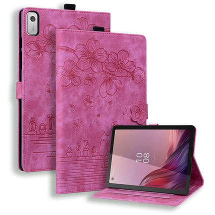 Cartoon Sakura Cat Embossed Leather Tablet Case, For Lenovo Tab M11 / Xiaoxin Pad 11 2024, For Lenovo Tab P12 12.7, For Lenovo Tab K10C / E10C, For Lenovo Tab M9
