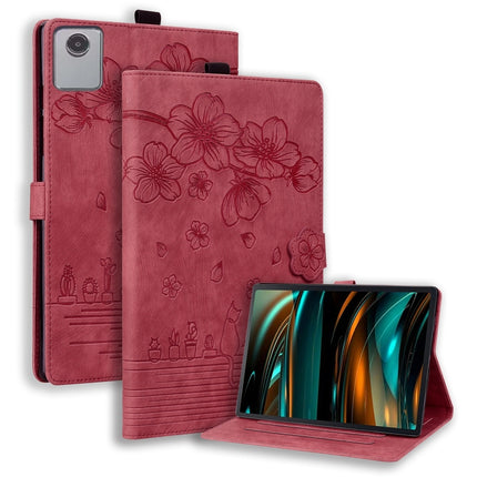 Cartoon Sakura Cat Embossed Leather Tablet Case, For Lenovo Tab M11 / Xiaoxin Pad 11 2024, For Lenovo Tab P12 12.7, For Lenovo Tab K10C / E10C, For Lenovo Tab M9