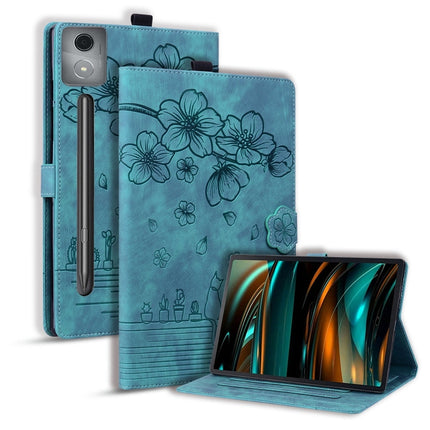 Cartoon Sakura Cat Embossed Leather Tablet Case, For Lenovo Idea Tab Pro Gen 2 13, For Lenovo Xiaoxin Pad 11 2025, For Lenovo Xiaoxin Pad Pro 12.7 2025, For Lenovo Tab K11 Plus / M11 Plus
