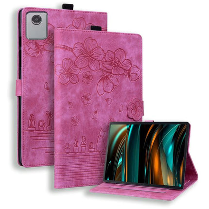 Cartoon Sakura Cat Embossed Leather Tablet Case, For Lenovo Idea Tab Pro Gen 2 13, For Lenovo Xiaoxin Pad 11 2025, For Lenovo Xiaoxin Pad Pro 12.7 2025, For Lenovo Tab K11 Plus / M11 Plus