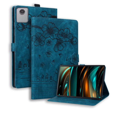 Cartoon Sakura Cat Embossed Leather Tablet Case, For Lenovo Idea Tab Pro Gen 2 13, For Lenovo Xiaoxin Pad 11 2025, For Lenovo Xiaoxin Pad Pro 12.7 2025, For Lenovo Tab K11 Plus / M11 Plus