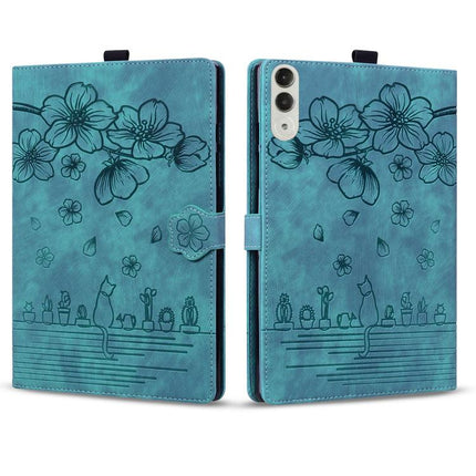 Cartoon Sakura Cat Embossed Leather Tablet Case, For Lenovo Idea Tab Pro Gen 2 13, For Lenovo Xiaoxin Pad 11 2025, For Lenovo Xiaoxin Pad Pro 12.7 2025, For Lenovo Tab K11 Plus / M11 Plus