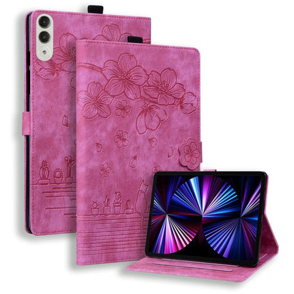 Cartoon Sakura Cat Embossed Leather Tablet Case, For Lenovo Idea Tab Pro Gen 2 13, For Lenovo Xiaoxin Pad 11 2025, For Lenovo Xiaoxin Pad Pro 12.7 2025, For Lenovo Tab K11 Plus / M11 Plus