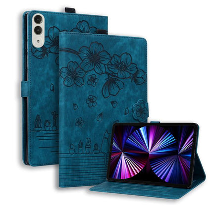 Cartoon Sakura Cat Embossed Leather Tablet Case, For Lenovo Idea Tab Pro Gen 2 13, For Lenovo Xiaoxin Pad 11 2025, For Lenovo Xiaoxin Pad Pro 12.7 2025, For Lenovo Tab K11 Plus / M11 Plus