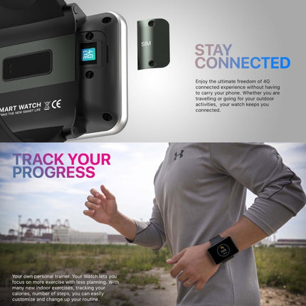 DM100 2.86 inch IPS Full Screen Smart Sport Watch, Support Independent Card Insertion / Multiple Sports Modes / Heart Rate Monitoring / Step Counting