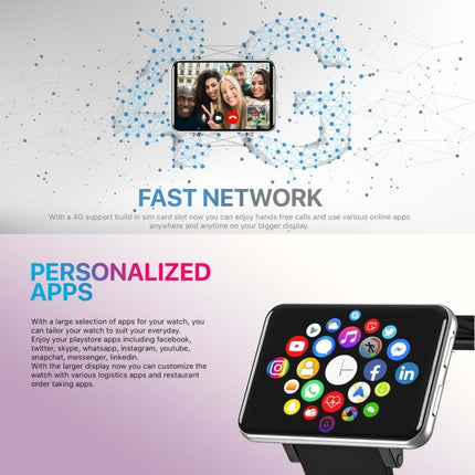 DM100 2.86 inch IPS Full Screen Smart Sport Watch, Support Independent Card Insertion / Multiple Sports Modes / Heart Rate Monitoring / Step Counting