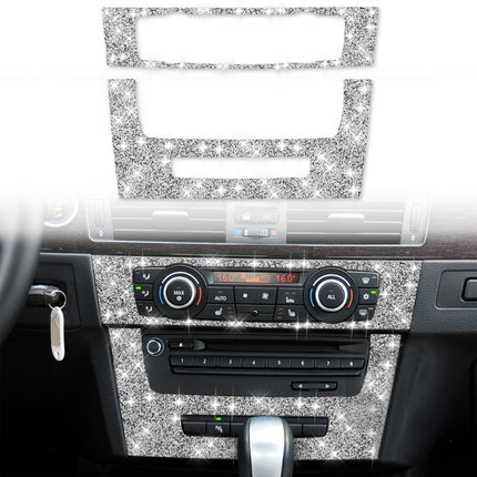 For BMW 3 Series E90 / E92 2005-2012 Car Aircondition CD Control Panel Premium Diamond Decorative Sticker, Aircondition Control Panel Premium A