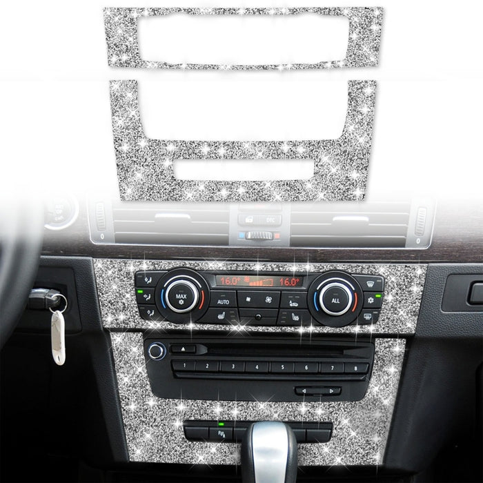 For BMW 3 Series E90 / E92 2005-2012 Car Aircondition CD Control Panel Premium Diamond Decorative Sticker, Aircondition Control Panel Premium A
