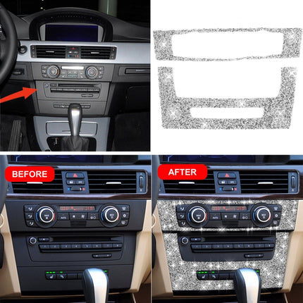For BMW 3 Series E90 / E92 2005-2012 Car Aircondition CD Control Panel Premium Diamond Decorative Sticker, Aircondition Control Panel Premium A