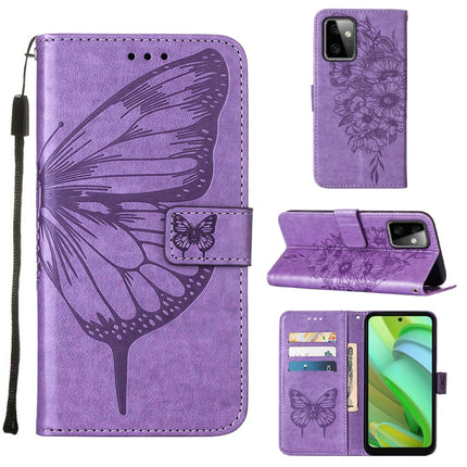 Embossed Butterfly Leather Phone Case, For Motorola Moto G Power 2023, For Motorola Edge 30 Neo, For Motorola Edge 2022 / Edge+ 5G UW 2022