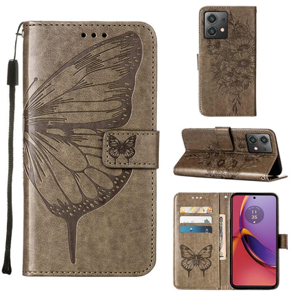 Embossed Butterfly Leather Phone Case, For Motorola Edge 40 5G Global/Edge 2023 US, For Motorola Moto G84, For Motorola Moto G54