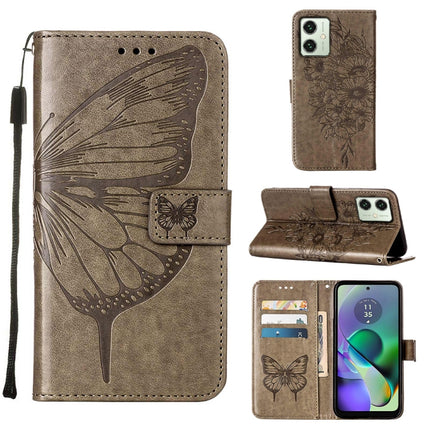 Embossed Butterfly Leather Phone Case, For Motorola Edge 40 5G Global/Edge 2023 US, For Motorola Moto G84, For Motorola Moto G54
