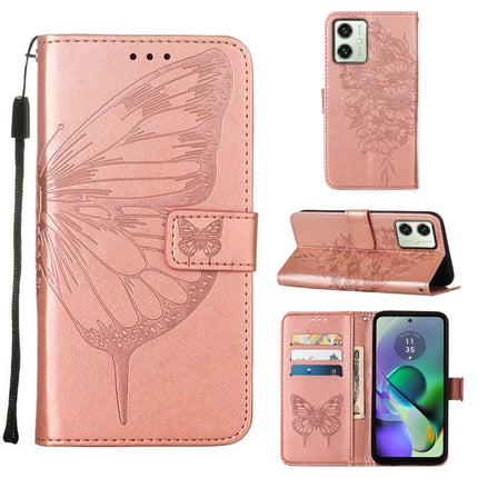 Embossed Butterfly Leather Phone Case, For Motorola Edge 40 5G Global/Edge 2023 US, For Motorola Moto G84, For Motorola Moto G54