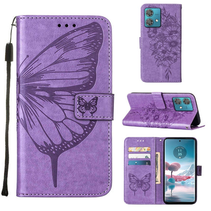 Embossed Butterfly Leather Phone Case, For Motorola Edge 40 Neo, For Motorola Moto G14, For Motorola Moto G Stylus 4G 2023